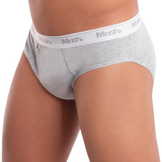 Kit com 3 cuecas modelo slip em algodão Mash