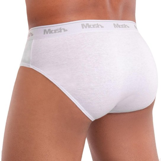 Kit com 3 cuecas modelo slip em algodão Mash