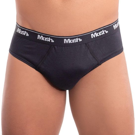 Kit com 3 cuecas modelo slip em algodão Mash