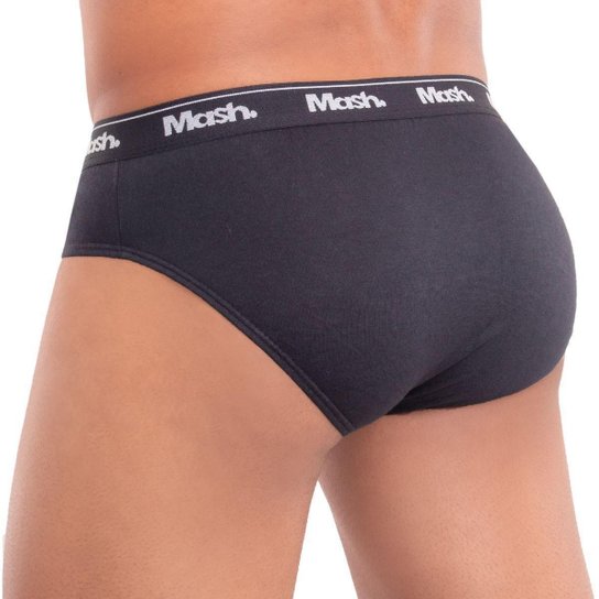 Kit com 3 cuecas modelo slip em algodão Mash