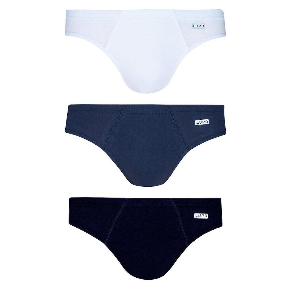 Kit com 3 Cuecas Slip Lupo 515-089 Cinza