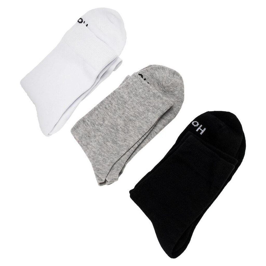 Kit Com 3 Pares De Meias Cano Longo Hoahi 18096 - Preto+Branco - 39/43