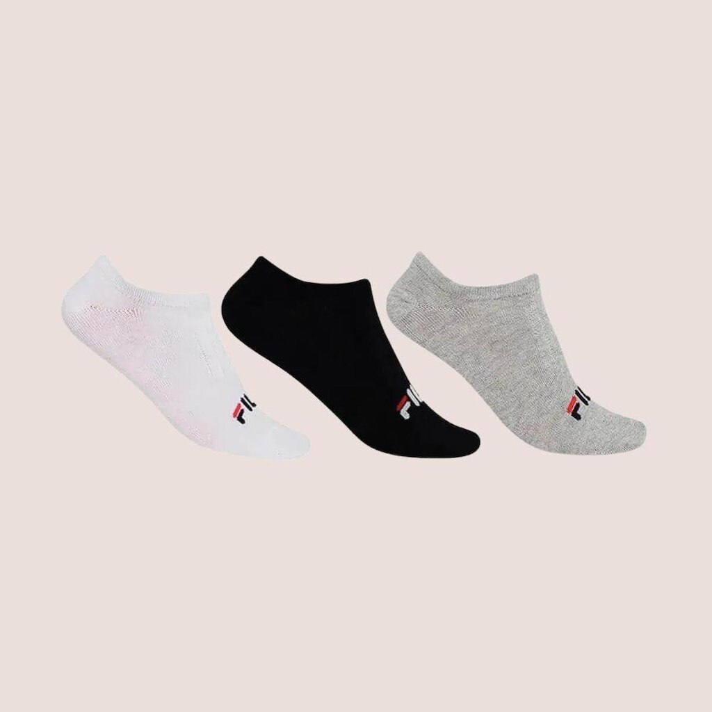 Kit Com 3 Pares De Meias Lisa Fila Cano Curto Light Unissex