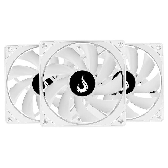 Kit Com 3 Ventoinhas Rise Mode Frost, 120mm, RGB, Branco - RM-CF-02-RGB