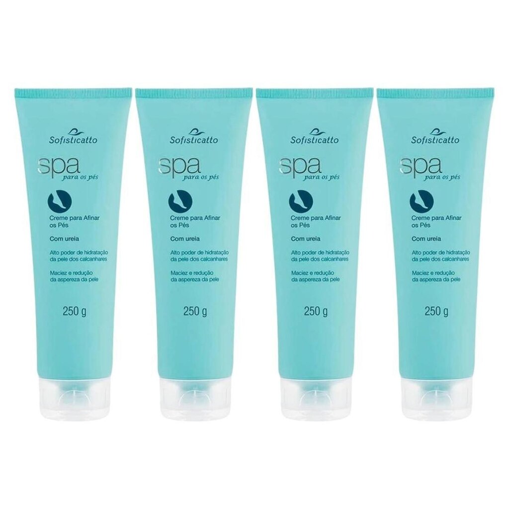 Kit Com 4 - Creme para Afinar os Pés com Uréia Spa 250g Sofisticatto