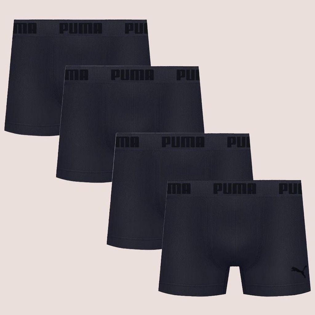Kit Com 4 Cuecas Boxer Box Sem Costura Masculina Adulta Microfibra Puma