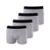Kit com 4 Cuecas Boxer Try Basics Cotton Algodão Masculina - Cinza