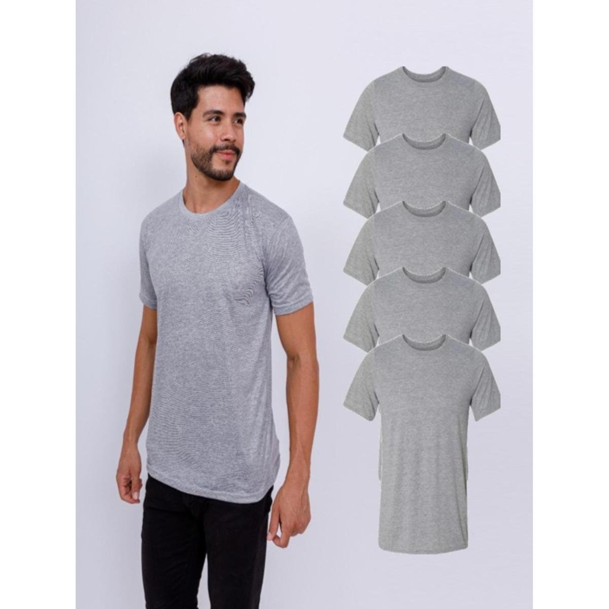 Kit Com 5 Camisetas Básica 100% Poliéster - Menor preço em Kit Com 5 Camisetas Básica 100% Poliéster -