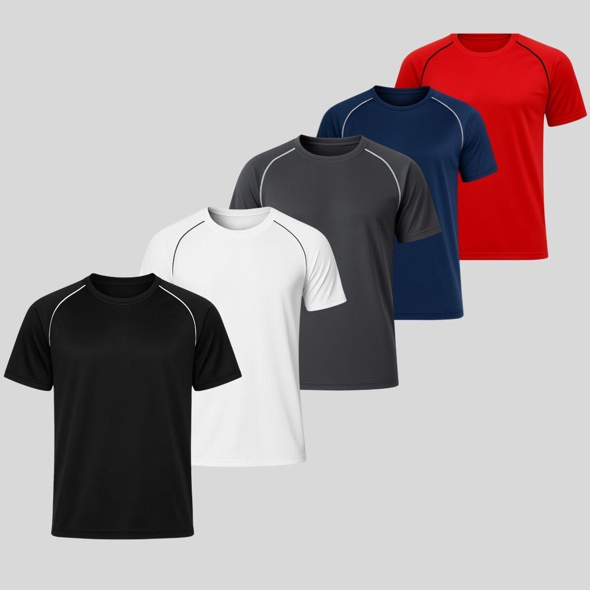 Kit com 5 Camisetas Masculinas Dry Manga Curta Leves e Confortáveis para Atividades Físicas Menor preço em Kit com 5 Camisetas Masculinas Dry Manga Curta Leves e Confortáveis para Atividades Físicas