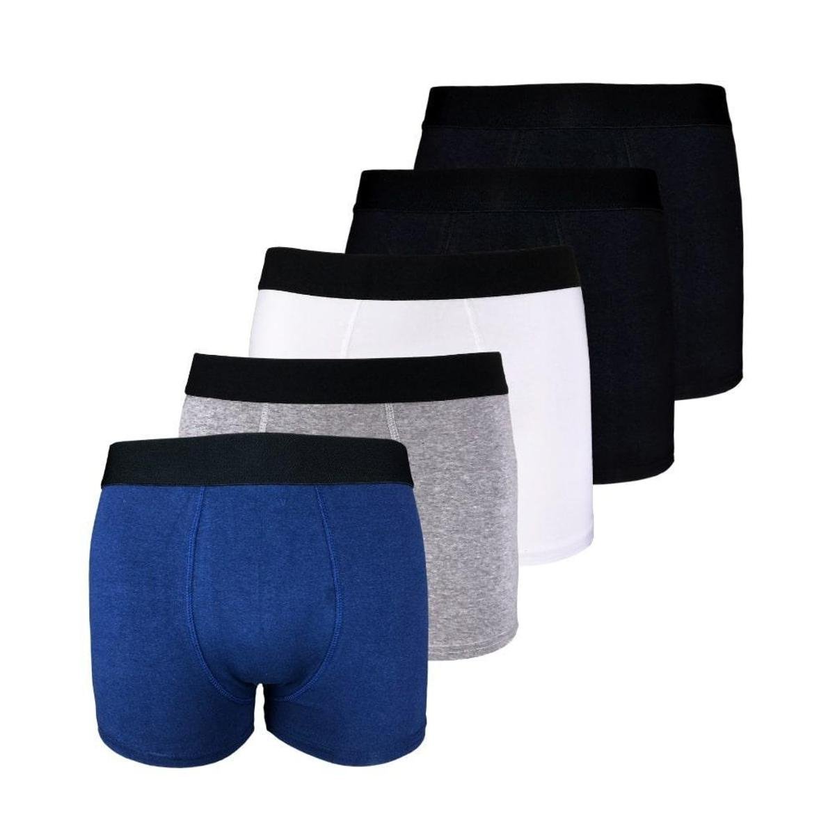 Kit com 5 Cuecas Boxer Try Basics Cotton Algodão Masculina Menor preço em Kit com 5 Cuecas Boxer Try Basics Cotton Algodão Masculina
