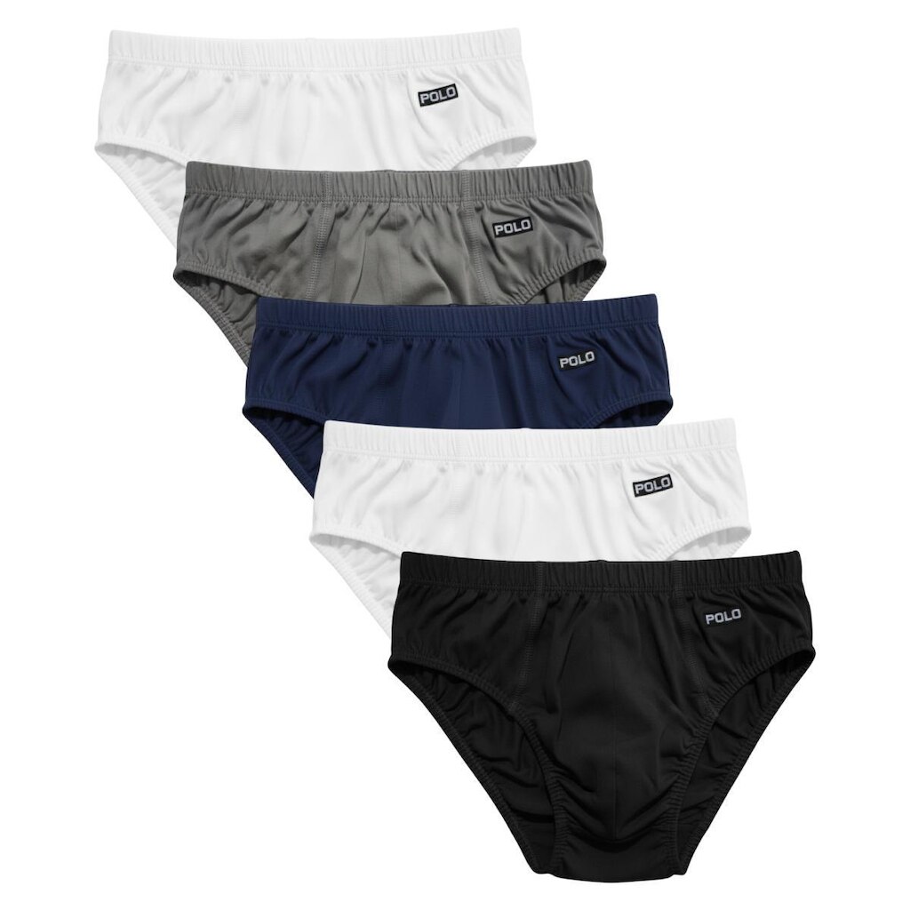Kit com 5 Cuecas Slip Polo Star 100 Algodão Penteado Ultra Conforto Tradicional Masculina Adulto