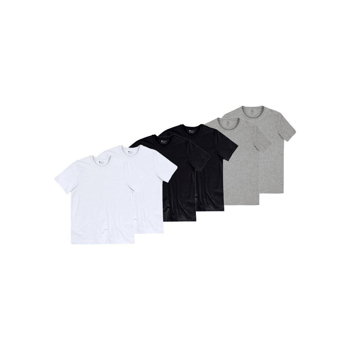 Kit com 6 Camisetas Masculina Hering 4fv2 Branco Menor preço em Kit com 6 Camisetas Masculina Hering 4fv2 Branco