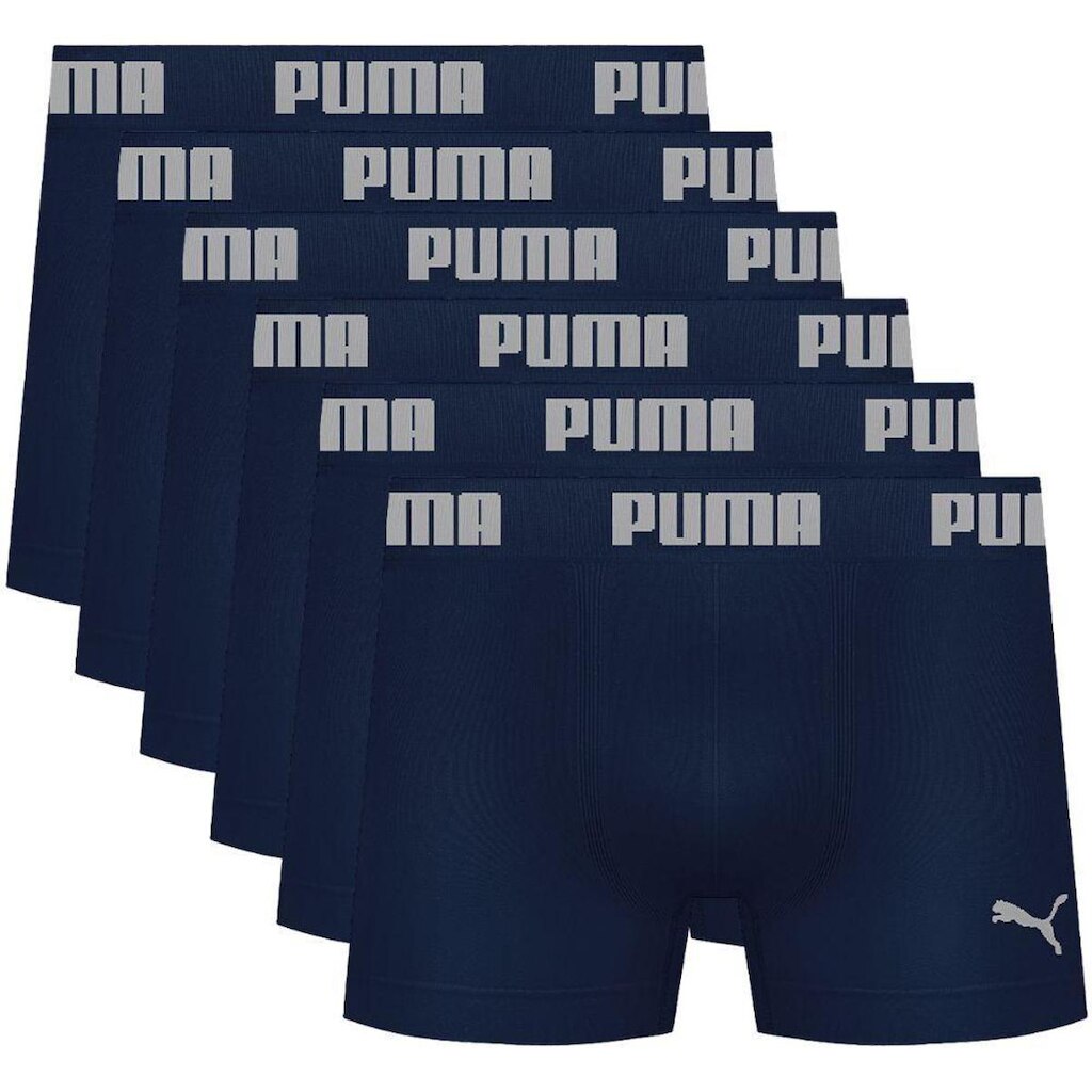 Kit Com 6 Cuecas Boxer Box Sem Costura Masculina Adulta Microfibra Puma