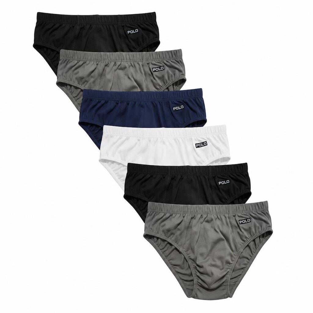 Kit com 6 Cuecas Slip Polo Star 100 Algodão Penteado Ultra Conforto Tradicional Masculina Adulto
