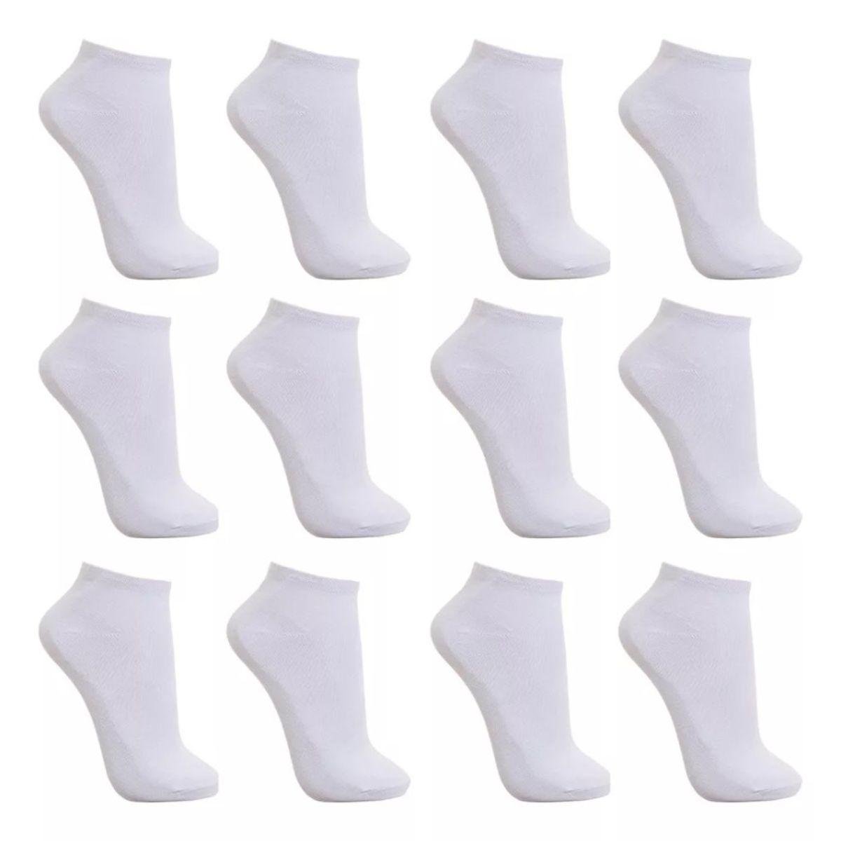 Kit com 6 Pares de Meias Cano Baixo Brancas Menor preço em Kit com 6 Pares de Meias Cano Baixo Brancas