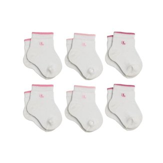 Kit Com 6 Pares Meias Baby Lupo Bebe Lisa Infantil Original