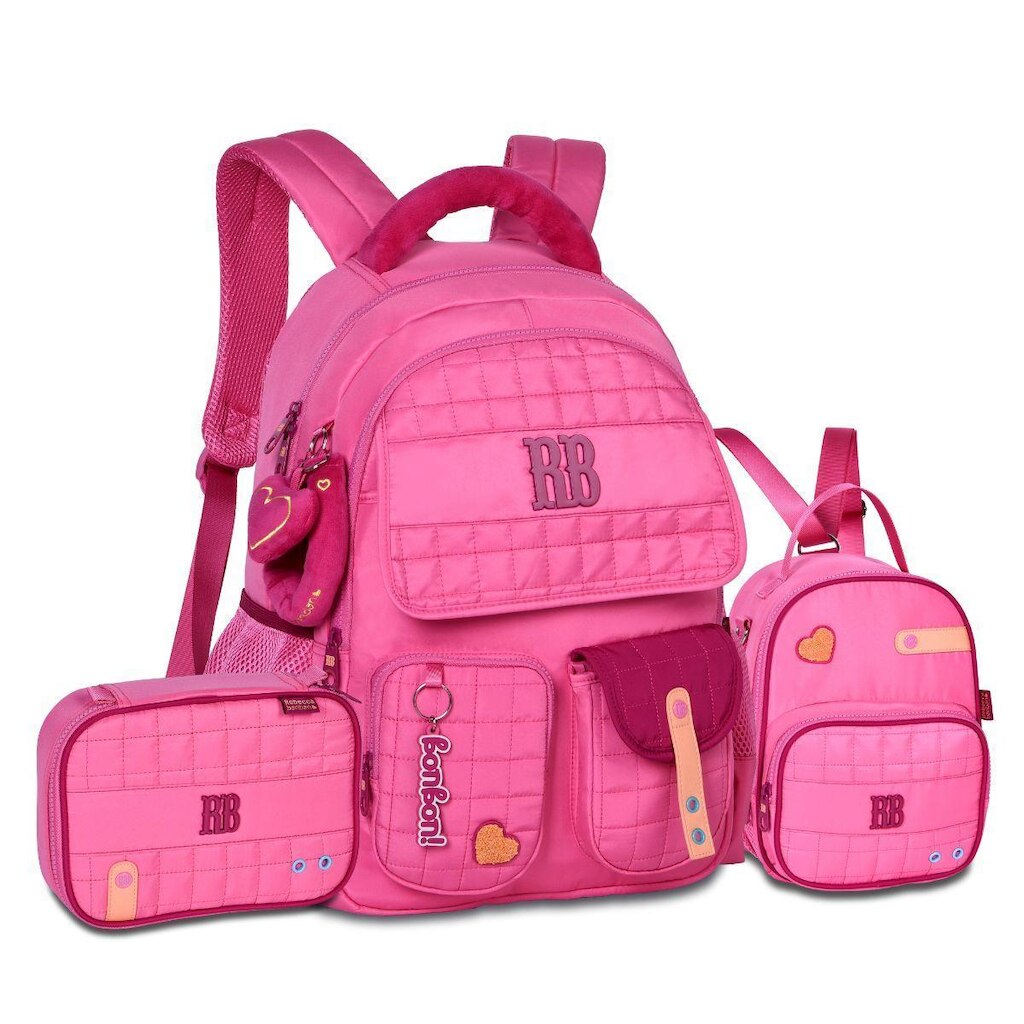 Kit Completo Mochila Lancheira 2 em 1 e Estojo Box Rebecca Bonbon