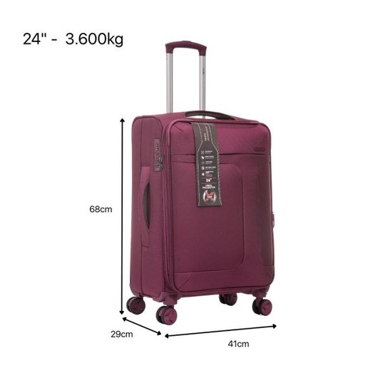 Kit Conjunto Combo Viagem Mala Média Super Leve + Frasqueira
