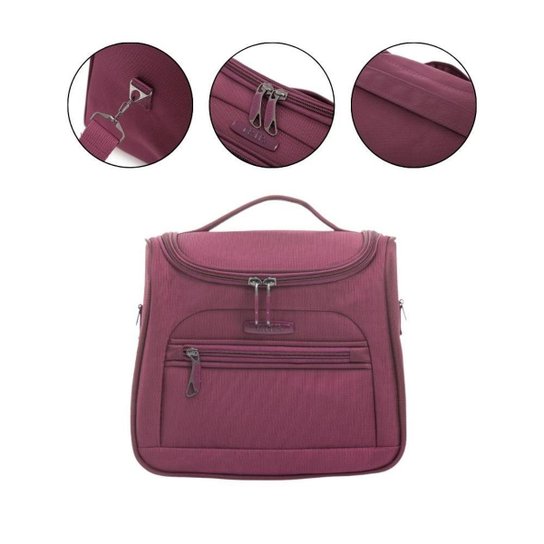 Kit Conjunto Combo Viagem Mala Média Super Leve + Frasqueira