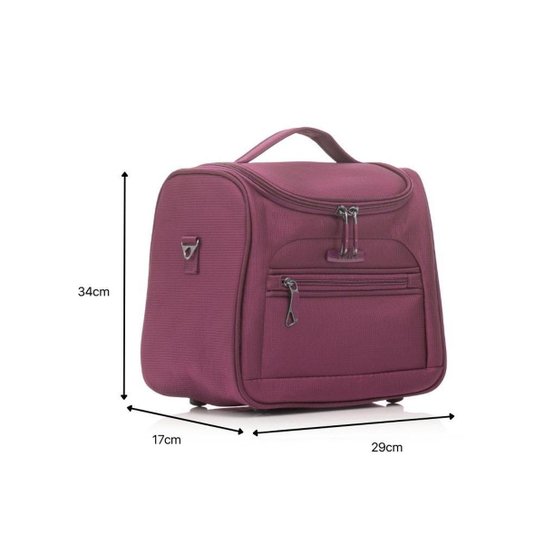 Kit Conjunto Combo Viagem Mala Média Super Leve + Frasqueira
