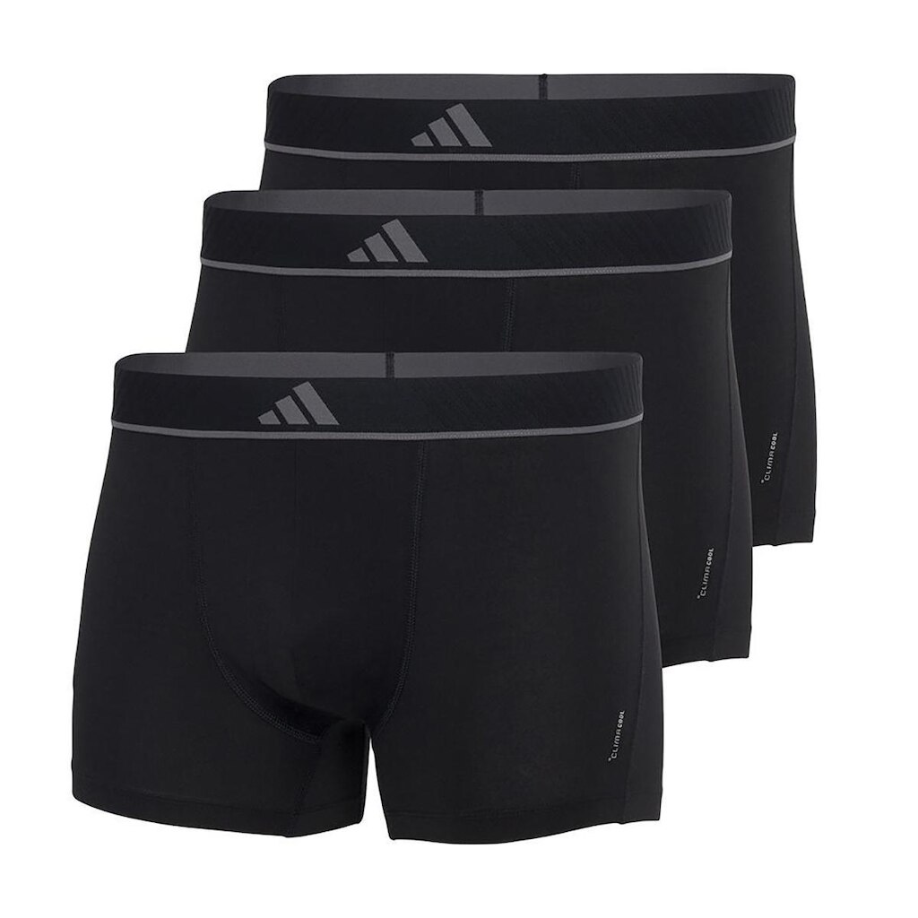 Kit Cueca Adidas Boxer Active Microfibra 3 Peças - Preta