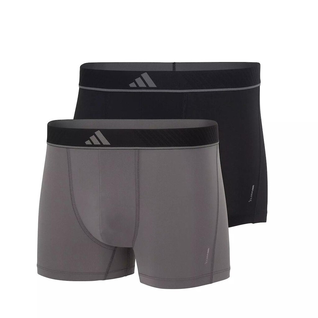 Kit Cueca Adidas Boxer Microfibra 2 Peças - Preta e Cinza