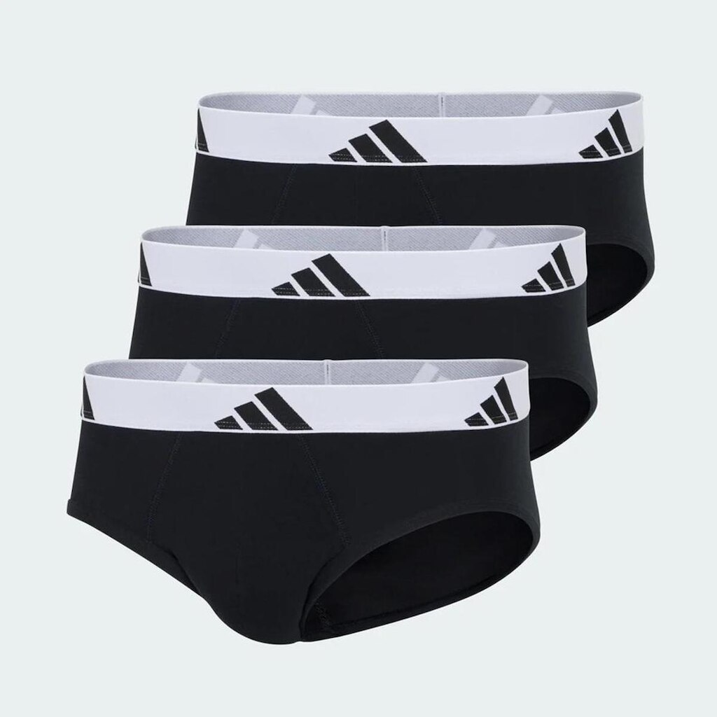 Kit Cueca Adidas Slip Active Flex Algodão 3 Peças Preta
