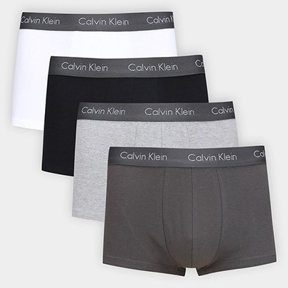 Kit Cueca Boxer Calvin Klein Low Rise Trunk - 4 Peças - Masculino