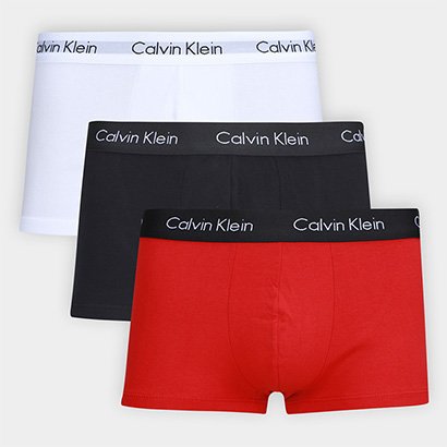 Kit Cueca Boxer Calvin Klein Low Rise Trunk Classic - 3 Peças - Masculino