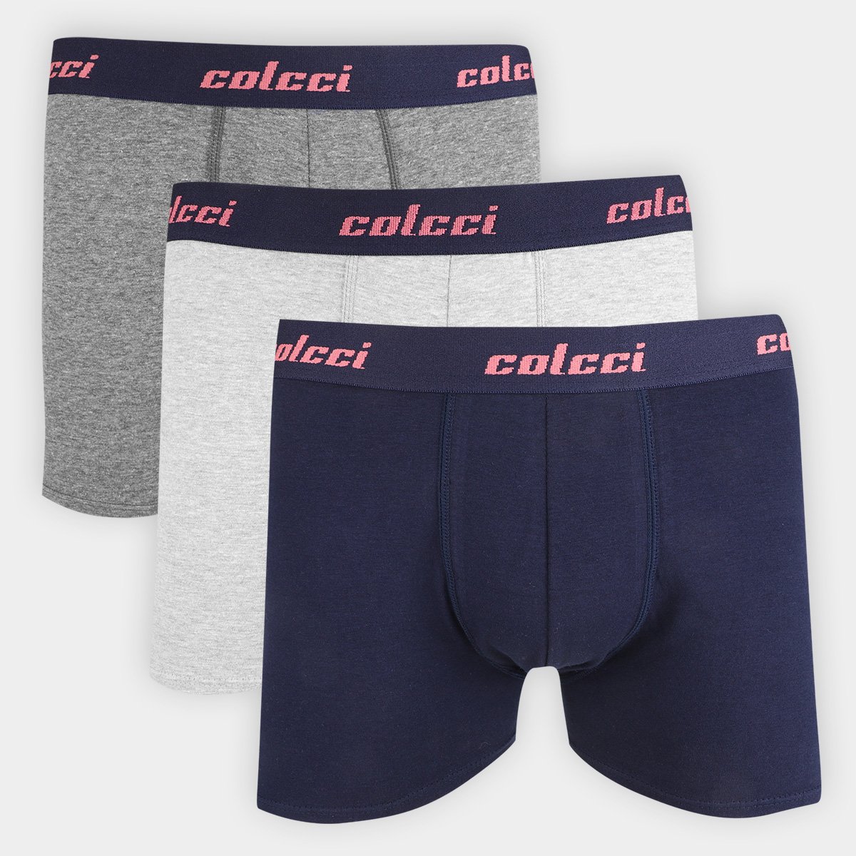 Kit Cueca Boxer Colcci 3 Peças - Azul+Cinza Menor preço em Kit Cueca Boxer Colcci 3 Peças - Azul+Cinza