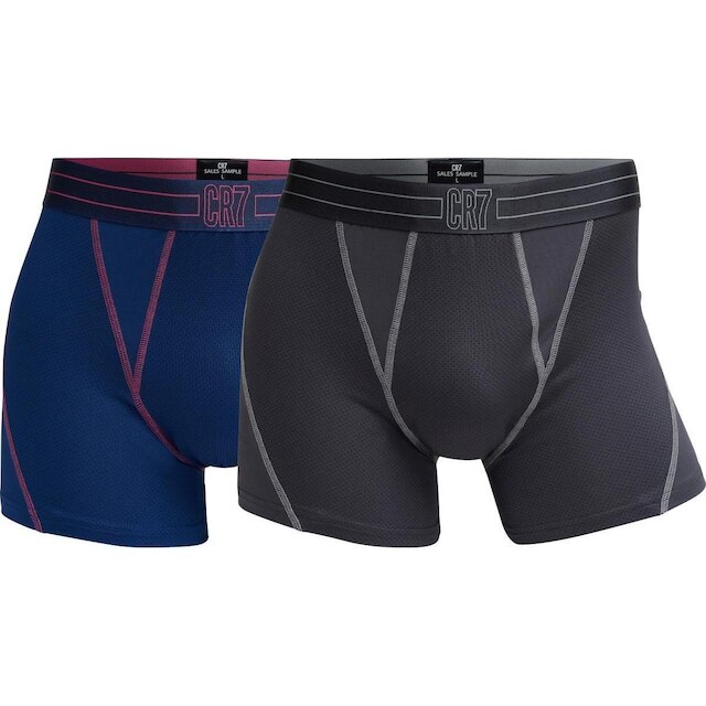Kit Cueca Boxer CR7 Underwear Microfiber Mesh com 2 Peças