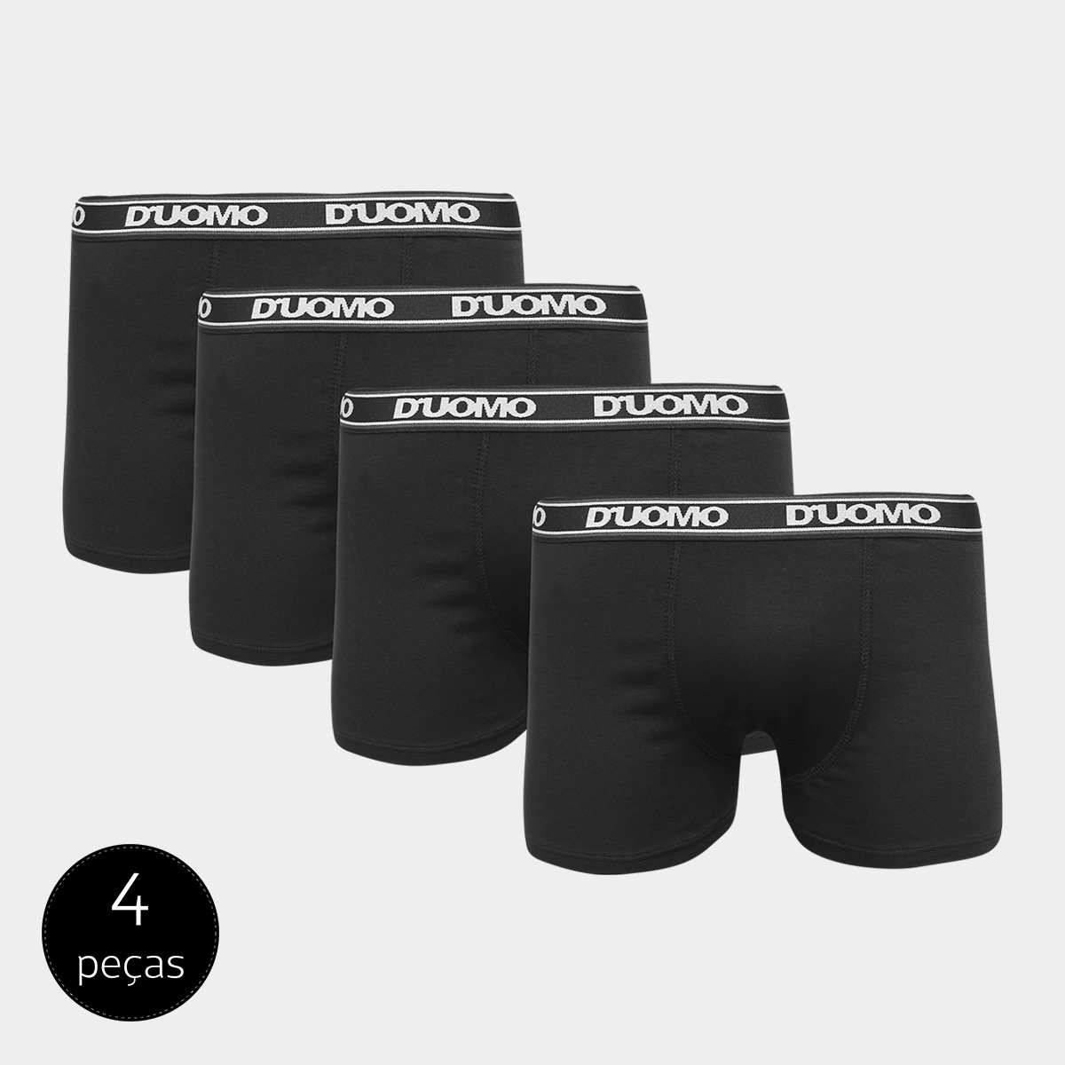 Kit Cueca Boxer Duomo Cotton Elástico 4 Peças - Preto é ruim? Kit Cueca Boxer Duomo Cotton Elástico 4 Peças - Preto é boa?