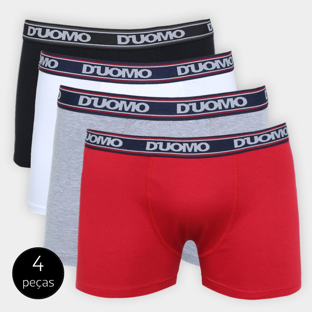 Kit Cueca Boxer Duomo Cotton Elástico 4 Peças - Preto+Cinza é boa?