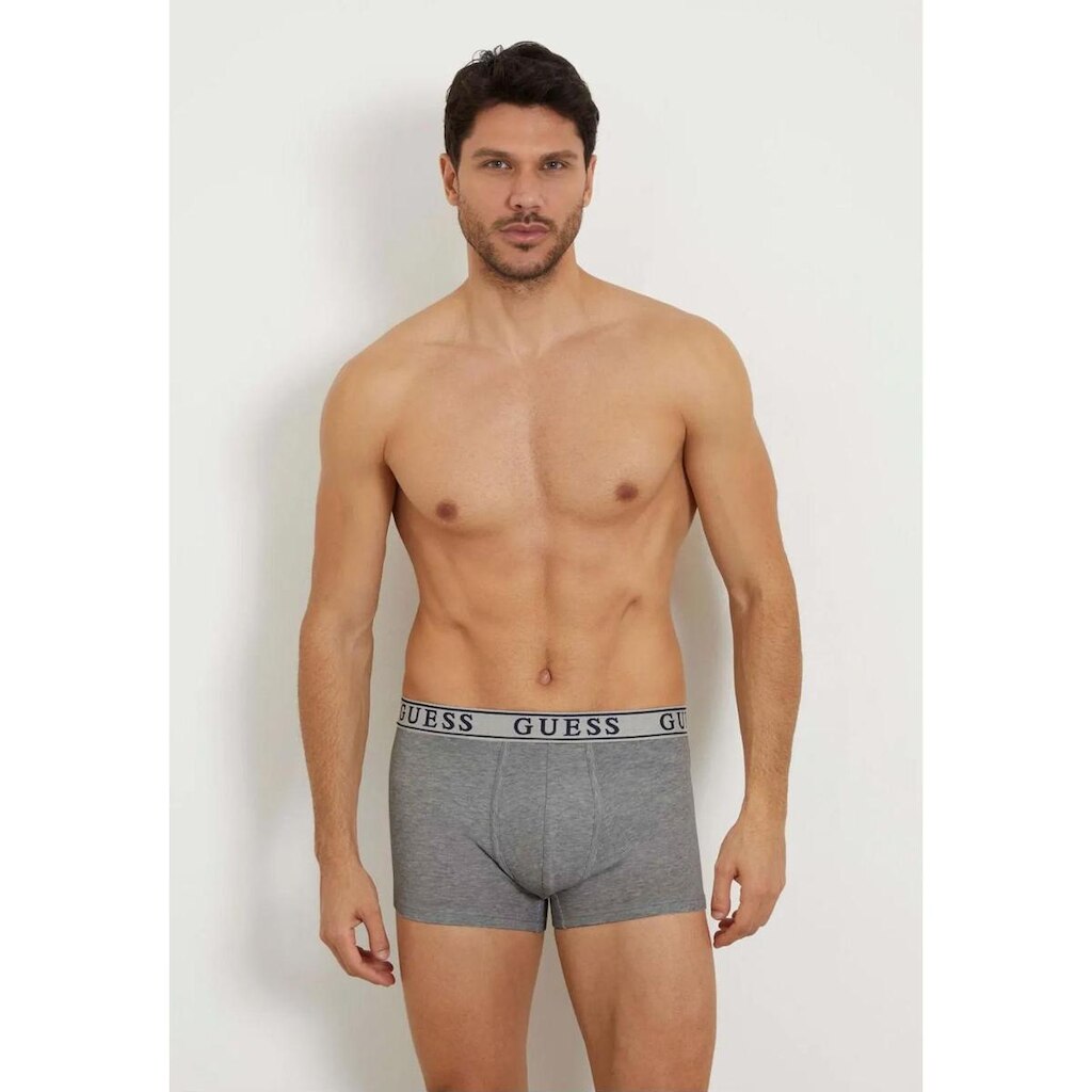 Kit Cueca Boxer Guess Logo Branco e Cinza