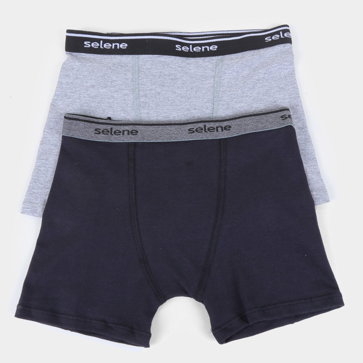 Kit Cueca Boxer Infantil Selene Cotton 2 Peças - Cinza+Preto Menor preço em Kit Cueca Boxer Infantil Selene Cotton 2 Peças - Cinza+Preto