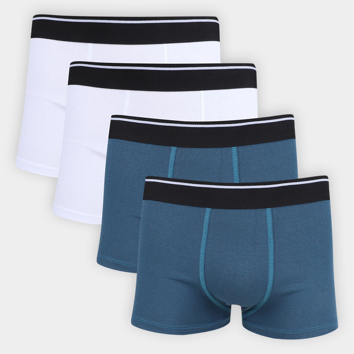 Kit Cueca Boxer La Math's C/ 4 Peças Masculina - Marinho+Branco é ruim? Kit Cueca Boxer La Math's C/ 4 Peças Masculina - Marinho+Branco é boa?