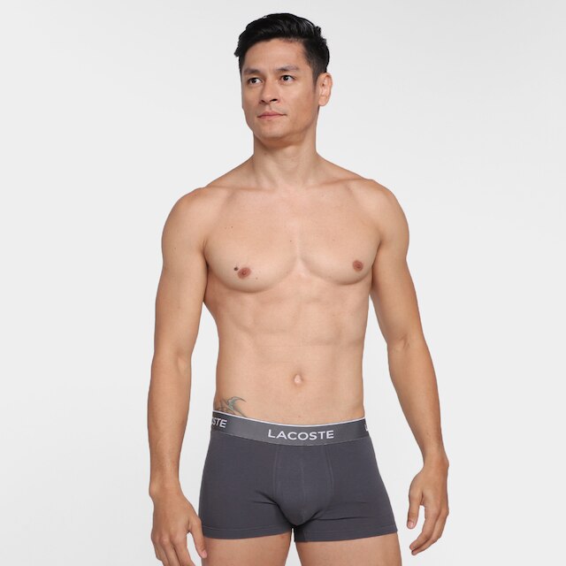 Kit Cueca Boxer Lacoste C/ 3 Peças