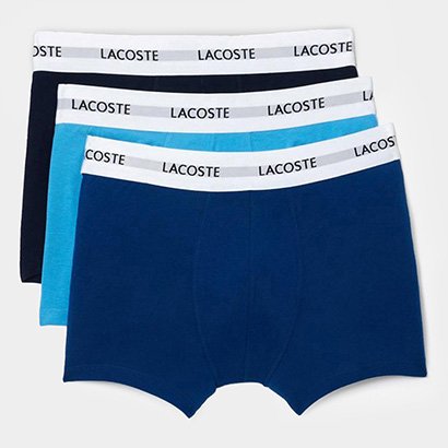Kit Cueca Boxer Lacoste Masculina - 3 Peças - Masculino