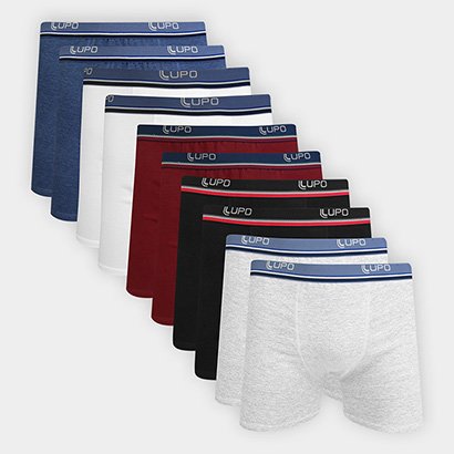 Kit Cueca Boxer Lupo 10 Peças - Masculino