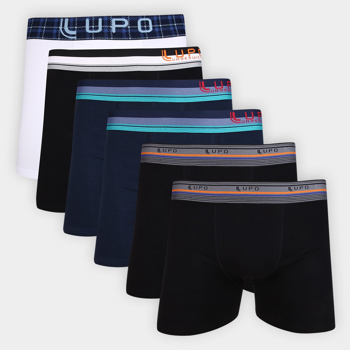 Kit Cueca Boxer Lupo Algodão 6 Peças - Preto+Branco é boa?