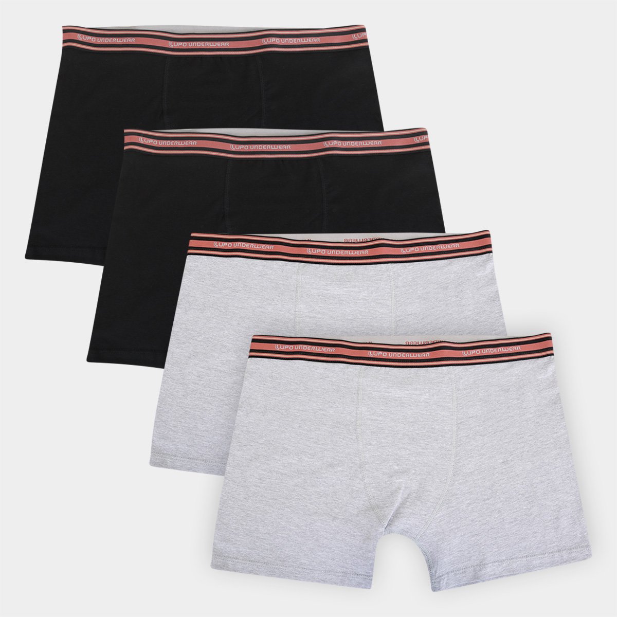 Kit Cueca Boxer Lupo Algodão Masculina - 4 Peças Menor preço em Kit Cueca Boxer Lupo Algodão Masculina - 4 Peças
