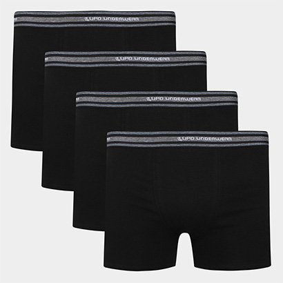 Kit Cueca Boxer Lupo Algodão Masculina - 4 Peças - Masculino