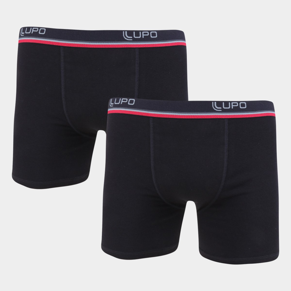Kit Cueca Boxer Lupo C/ 2 Peças - Preto Menor preço em Kit Cueca Boxer Lupo C/ 2 Peças - Preto