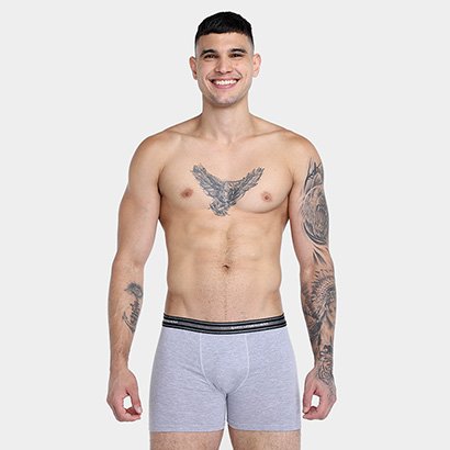 Kit Cueca Boxer Lupo Com Elástano 2 Peças - Masculino