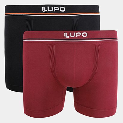 Kit Cueca Boxer Lupo Microfibra Sem Costura 2 Peças - Masculino