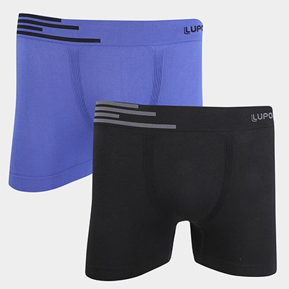 Kit Cueca Boxer Lupo Microfibra Sem Costura 2 Peças - Masculino