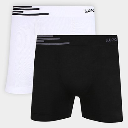 Kit Cueca Boxer Lupo Microfibra Sem Costura 2 Peças - Masculino