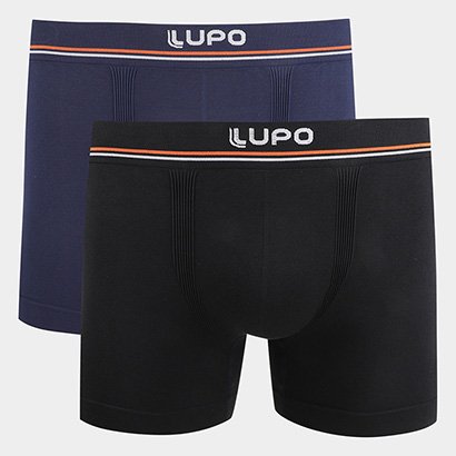 Kit Cueca Boxer Lupo Microfibra Sem Costura 2 Peças - Masculino