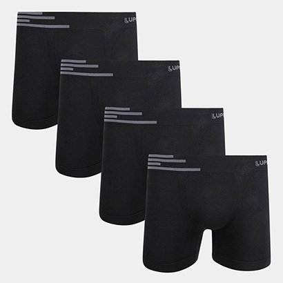 Kit Cueca Boxer Lupo Microfibra Sem Costura 4 Peças - Masculino