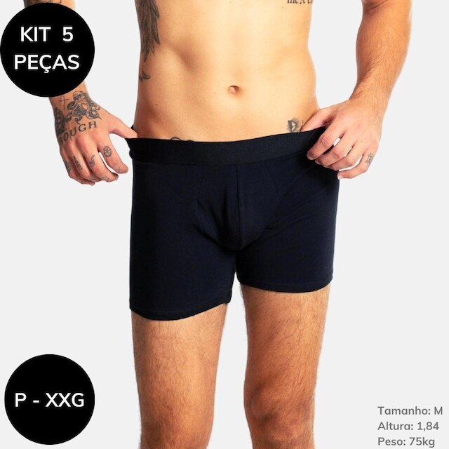 Kit Cueca Boxer Masculina Hammer 5 Peças